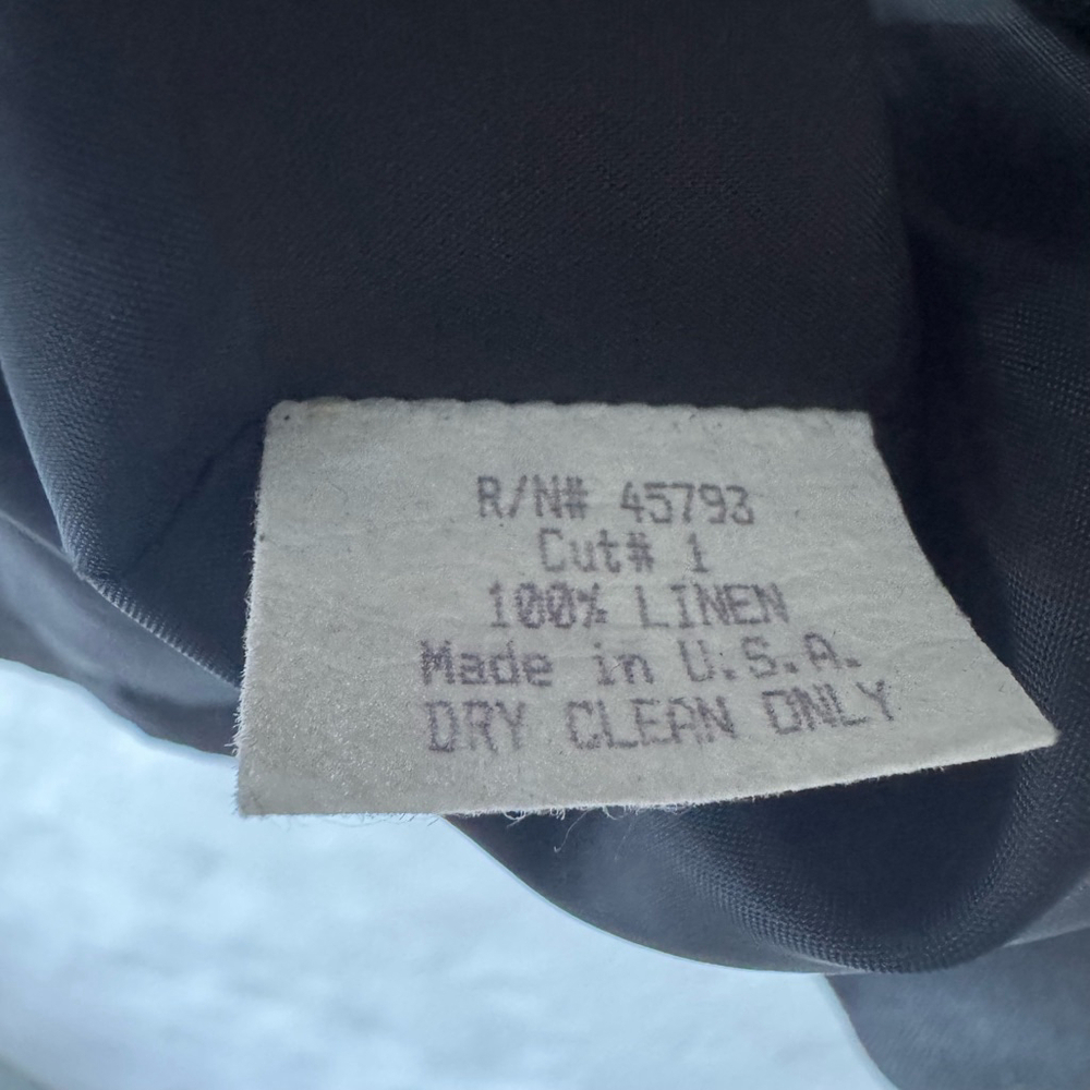 Vintage Jan Barboglio Black Linen Dress Size 8 - Picture 6 of 8